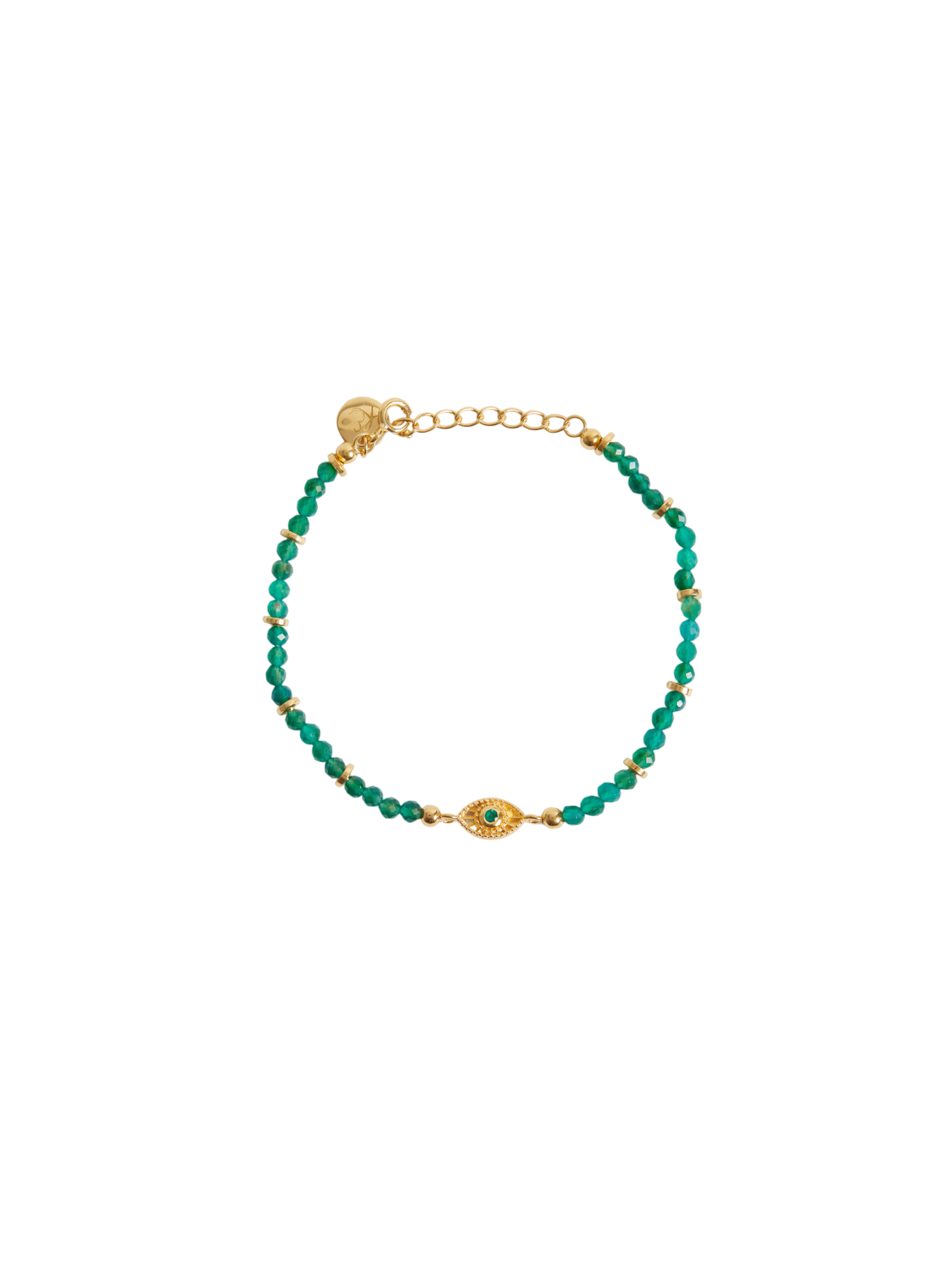 Rays of light bracelet green onyx gold